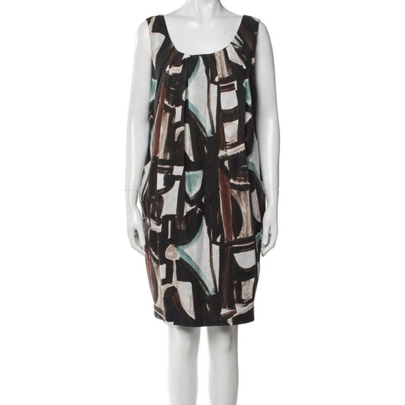 Lafayette 148 New York Dresses & Skirts - Lafayette 148 New York Womens Brown Print Linen Shift Dress Sz 4